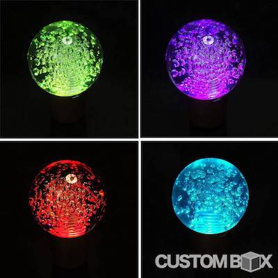 Skid Racing LED Crystal Shift Knob AT MT General-Purpose Spherical Knob Crystal Brightness LED Light Up