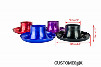 Skid Racing General purpose aluminum 180 degree curl air funnel 76mm 3 inch inner diameter 70mm anodized red blue black purple