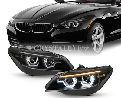 Crystal Eye BMW E89 Z4 Sequential blinker built-in headlight with LED light bar squid ring