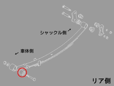 K-Products Jimny suspension rear leaf body side bushing