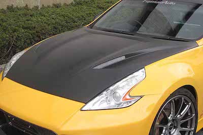 ROCKET DANCER Fairlady Z Z34 aero bonnet FRP black gel coat