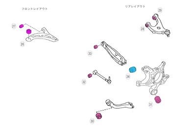 Biot Toyota 86 Suspension Pillow Bush Rear Kit