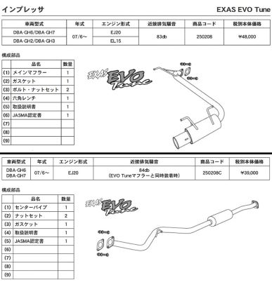 GP SPORTS EXAS EVO Tune GH6 / GH7 Impreza [250208] [250208C]