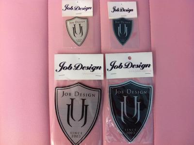 Job Design Shield-shaped logo sticker S/M 2 colors