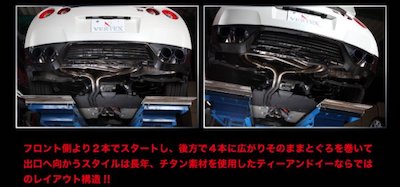 Legerfort [R35 GT-R] left and right dual full titanium muffler Tornado