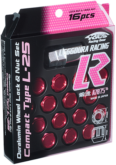 Kics LEGGDURA RACING Compact Type Lock & Nut Set 16pcs