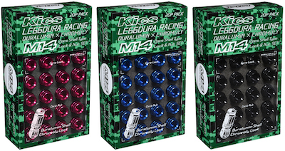 Kics LEGGDURA RACING Shell Type Lock & Nut Set (M14xP1.5) RL54 16 pcs + 4 Locks