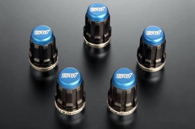 (Currently Out of Stock) STI Wheel Nut Set (blue / gold / black)