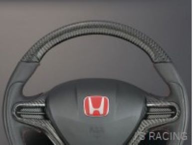 J'S RACING Sports Steering Carbon Black / Yellow Stitch (General Purpose)