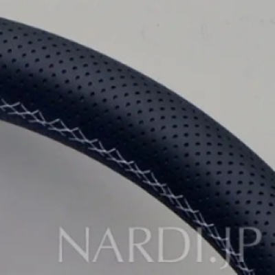 Nardi COMPETITION Black Perforated Leather / Silver Spokes (33φ) N086
