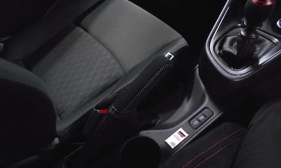 GR parking brake lever (ultra suede leather + silver stitch) For GR Yaris