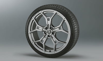 GR 19x18 inch forged aluminum wheel & tire set (with security lock nut)