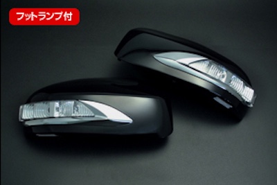 Revier   LED turn signal mirror cover replacement type with foot lamp/plated rim - Murano Z51 and other NISSAN cars