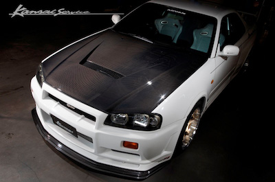 Kansai Service Carbon Engine Hood for BNR34